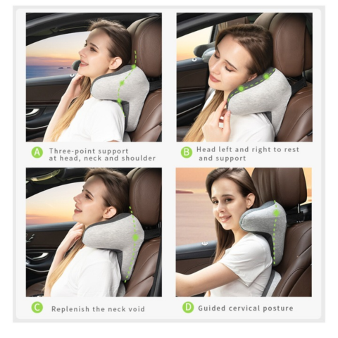 Pernă ortopedică, cu suport pentru cap și spumă de memorie, Verde [5]