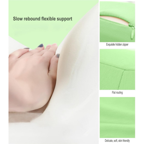Pernă ortopedică din spumă cu memorie, pentru gât, cap și zona cervicală, Verde [2]