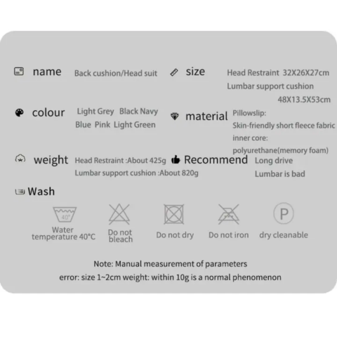 Pernă ortopedică lombară cu sistem de umflare, spumă cu memorie și husă lavabilă, Roz [8]