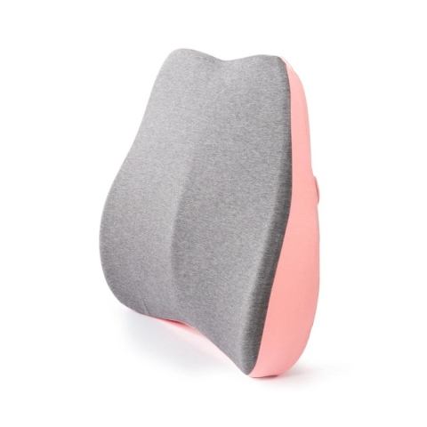 Sănătate - Pernă ortopedică lombară, cu spumă de memorie și husă lavabilă, Roz