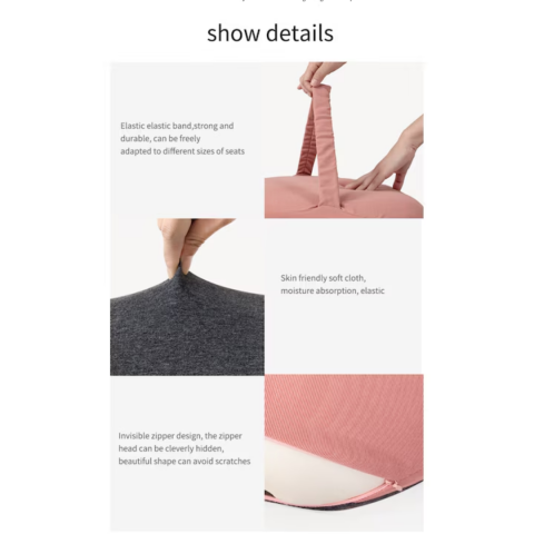 Pernă ortopedică lombară, cu spumă de memorie și husă lavabilă, Roz [11]