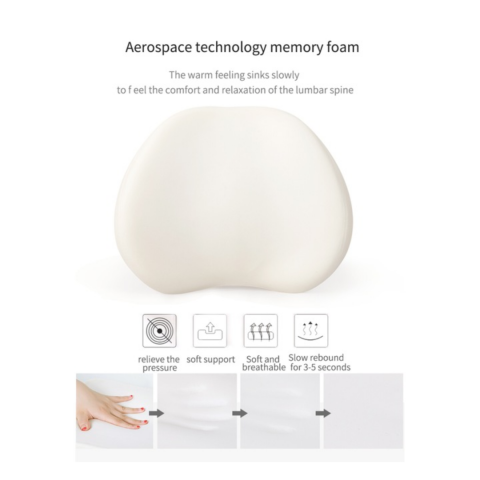 Pernă ortopedică lombară, cu spumă de memorie și husă lavabilă, Roz [9]