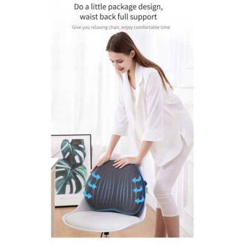 Pernă ortopedică lombară, cu spumă de memorie și husă lavabilă, Roz [3]