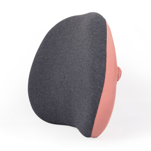 Sănătate - Pernă ortopedică lombară, cu spumă de memorie și husă lavabilă, Roz