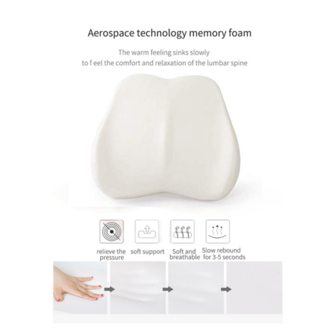 Pernă ortopedică lombară, cu spumă de memorie și husă lavabilă, Verde [6]