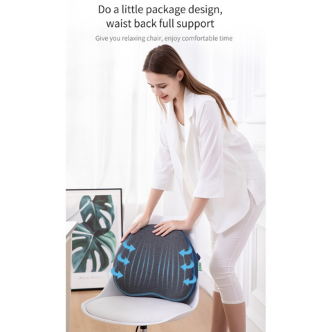 Pernă ortopedică lombară, cu spumă de memorie și husă lavabilă, Verde [3]