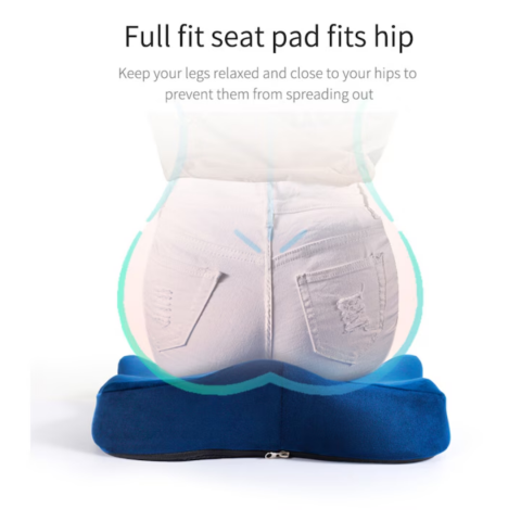 Pernă ortopedică pentru șezut, cu spumă de memorie și husă lavabilă, Gri [5]