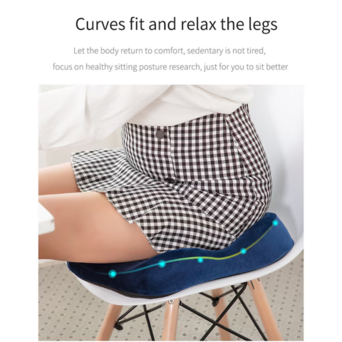 Pernă ortopedică pentru șezut, cu spumă de memorie și husă lavabilă, Gri [6]