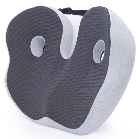 Perna ortopedica sezut, Bewalker, Spuma cu memorie, pentru scaun de birou sau masina, Husa respirabila si antialunecare, zona Lombara, Dureri de sold, Hemoroizi, Gri [1]