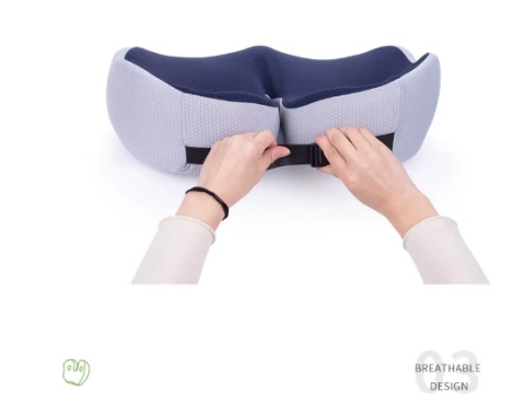 Perna ortopedica sezut, Bewalker, Spuma cu memorie, pentru scaun de birou sau masina, Husa respirabila si antialunecare, zona Lombara, Dureri de sold, Hemoroizi, Albastru [6]