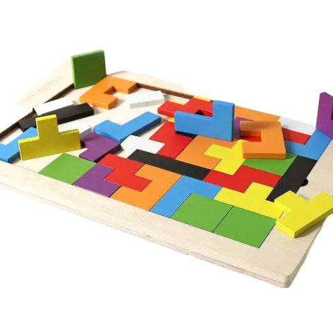 Jucării educative - Placă din lemn Tetris