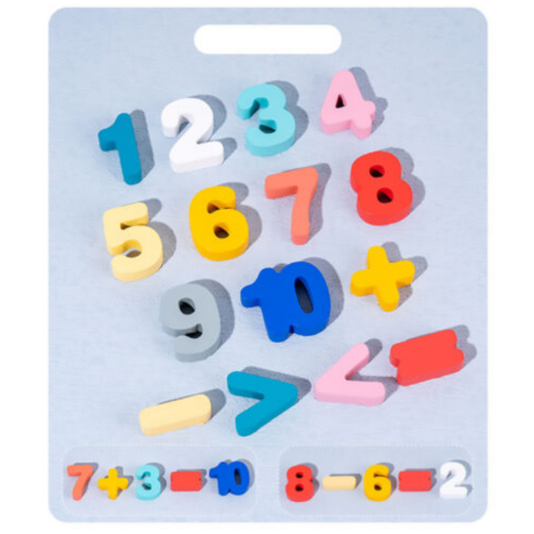 Placa interactiva din lemn cu cifre si semne matematice [6]