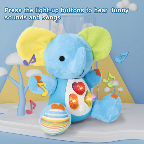 Pluș elefant cu sunete și lumini, Bleu [5]