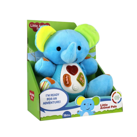 Jocuri și jucării - Pluș elefant cu sunete și lumini, Bleu
