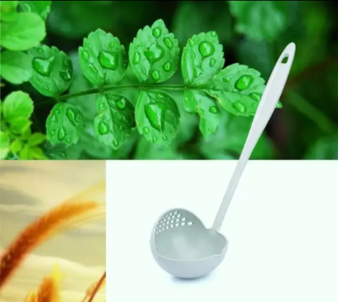 Polonic bucatarie 2 in 1, polonic/strecuratore, Verde [1]