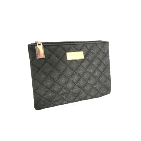 Portfard, din piele eco, cu fermoar auriu, Negru [1]