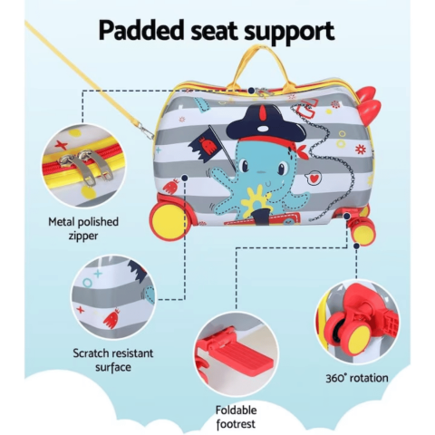 Troler ride-on cu 4 roți, model caracatiță [2]