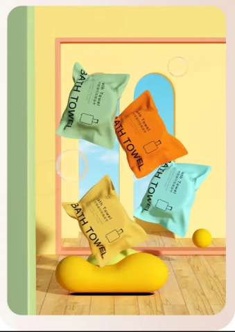 Prosop baie comprimat, 140x70 cm, alb, ideal pentru calatorii, usor de transportat [3]