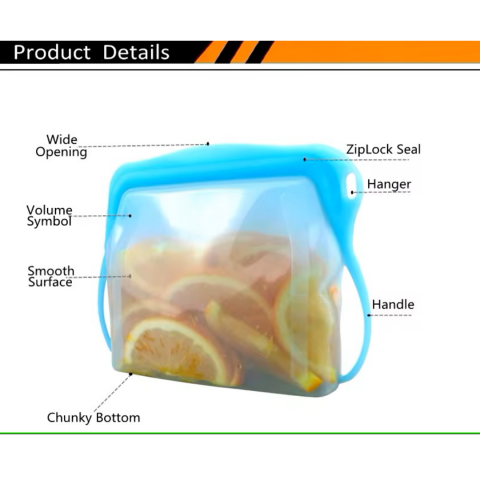 Pungă reutilizabilă pentru alimente, 500 ml, Portocaliu [3]