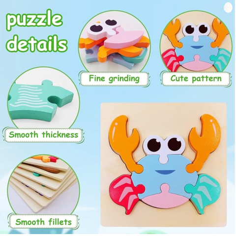 Puzzle 3D din lemn, model broscuță [7]