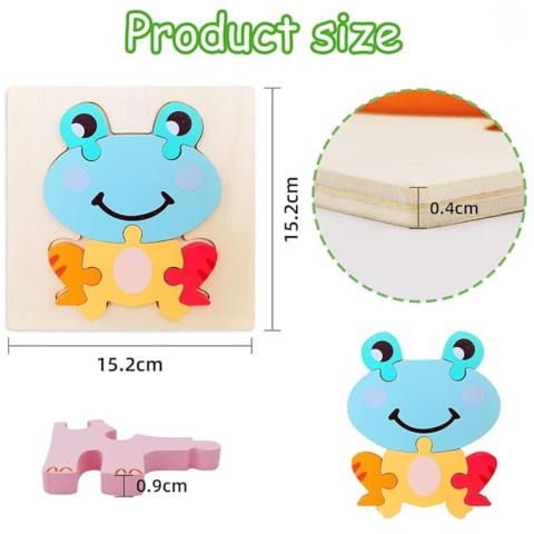 Puzzle 3D din lemn, model broscuță [5]