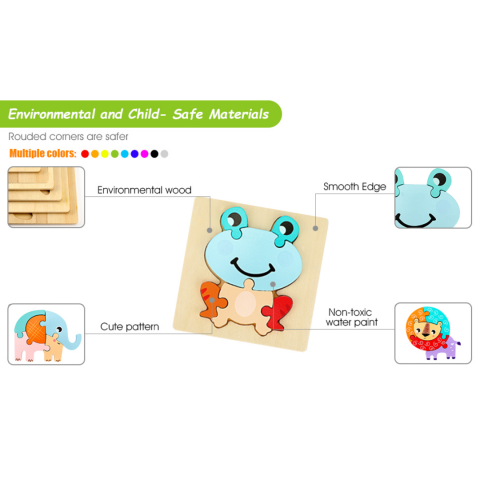 Puzzle 3D din lemn, model broscuță [3]