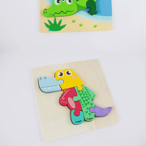 Puzzle 3D din lemn, model crocodil [5]