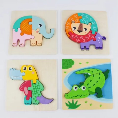 Puzzle 3D din lemn, model crocodil [6]