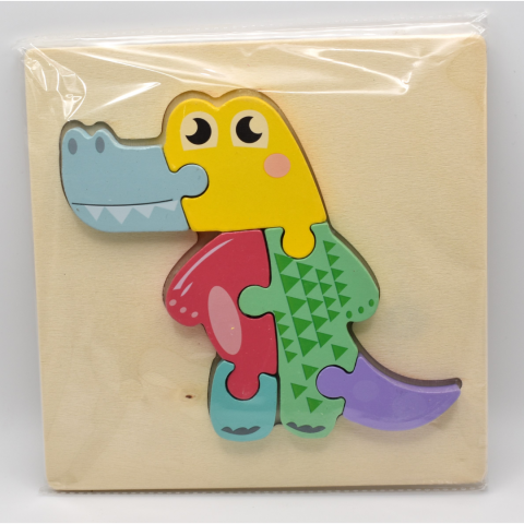 Puzzle 3D din lemn, model crocodil [3]