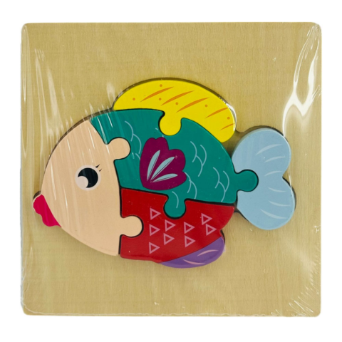 Puzzle 3D din lemn, model peștișor [6]