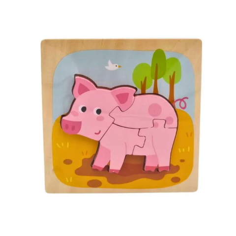 Puzzle 3D din lemn, model porcușor [1]