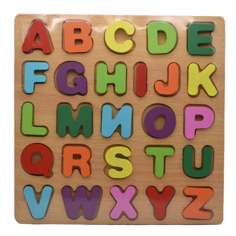 Jocuri și jucării - Puzzle alfabet pe placă lemn