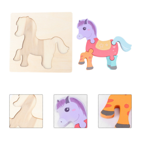 Puzzle cu 5 piese 3D, model căluț [6]