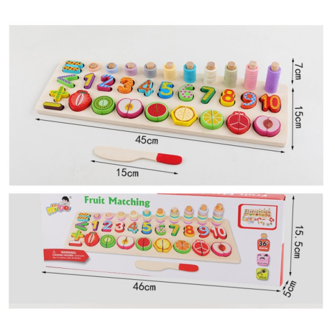 Puzzle educativ cu semne matematice și inele pentru numărat [6]