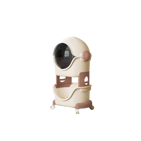 Camera copilului - Raft de depozitare mobil cu 4 roți, model cosmonaut, două nivele