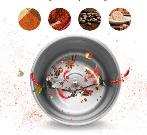 Rasnita pentru cafea si condimente din inox, utilizare umeda si uscata, protectie la supraincalzire, detasabila, capacitate 100g, cutit incrucisat din otel, 200 W, material ABS, Negru [5]