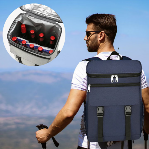 Rucsac frigorific si izoterm 25L, impermeabil, ajustabil, buzunare laterale, ideal pentru picnic si drumetii, Bleumarin [2]