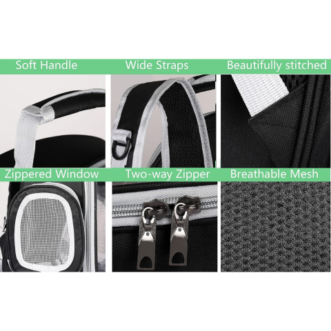 Rucsac transport animale cu greutate maximă 6.5 kg, hublou transparent, buzunar lateral, albastru [4]