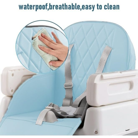 Scaun de masă pliabil 6 în 1, confortabil și multifuncțional, albastru [2]