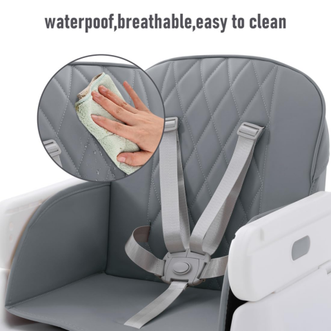 Scaun de masă pliabil 6 în 1, confortabil și multifuncțional, Gri [2]