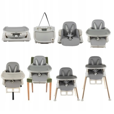 Scaun de masă pliabil 6 în 1, confortabil și multifuncțional, Gri [9]