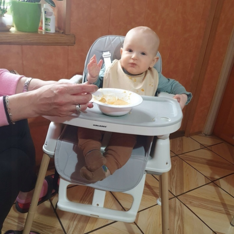 Scaun de masă pliabil 6 în 1, confortabil și multifuncțional, Gri [6]