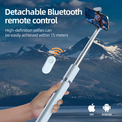 Selfie stick wireless cu trepied, Bluetooth și telecomandă [2]