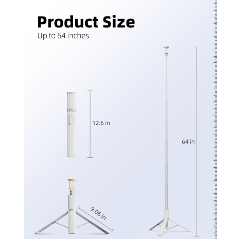 Selfie stick wireless cu trepied, Bluetooth și telecomandă [8]