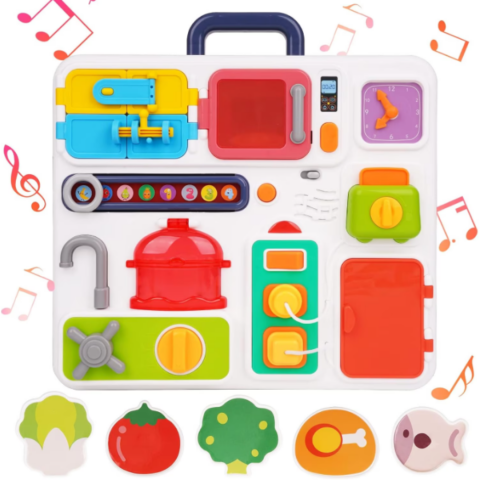 Jocuri și jucării - Servietă senzorială Montessori cu lumini și sunete