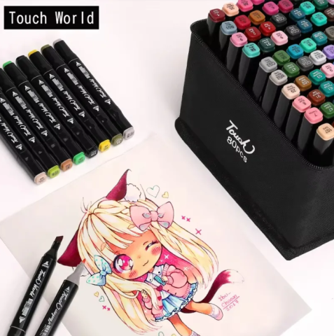 Ghiozdane si genți - Set 168 markere duble, Carioci profesionale, Multicolore