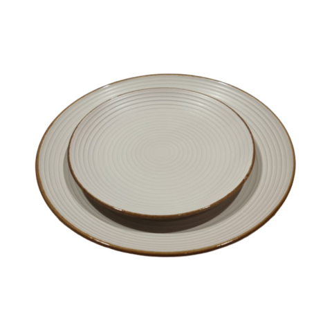 Set 18 piese serviciu de masă, model Rizuri, Crem [2]