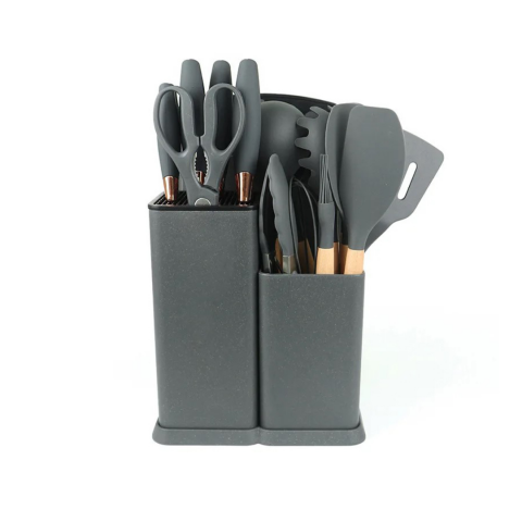 Depozitare și Organizare - Set 19 ustensile de bucătărie, Gri