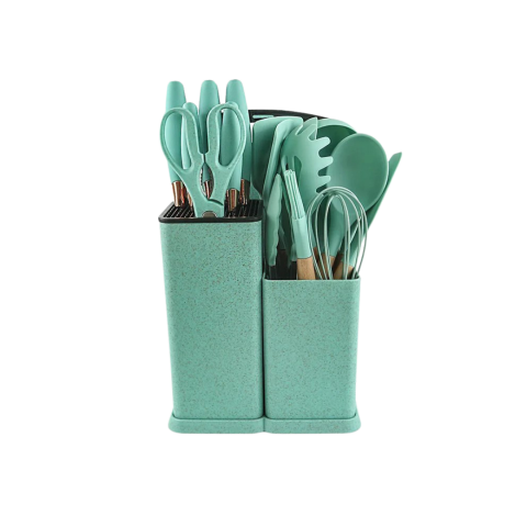 Depozitare și Organizare - Set 19 ustensile de bucătărie, Verde