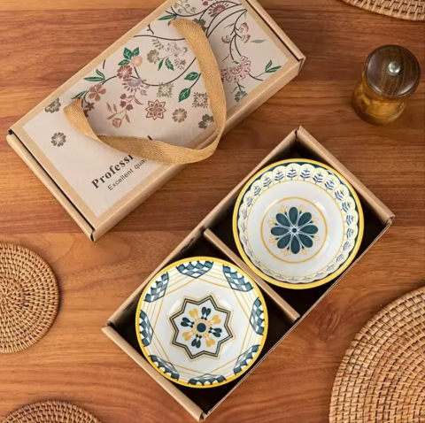 Set 2 boluri ceramica, model nordic elegance, multicolor [1]